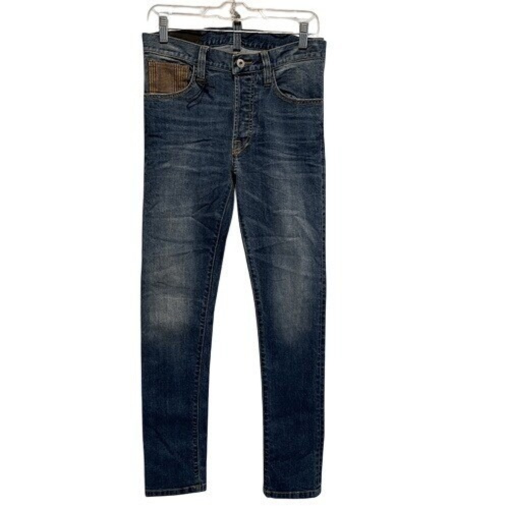 Maurizio‎ Massimino Italian Slim Fit Jeans Plaid Pocket Blue Size EU 44